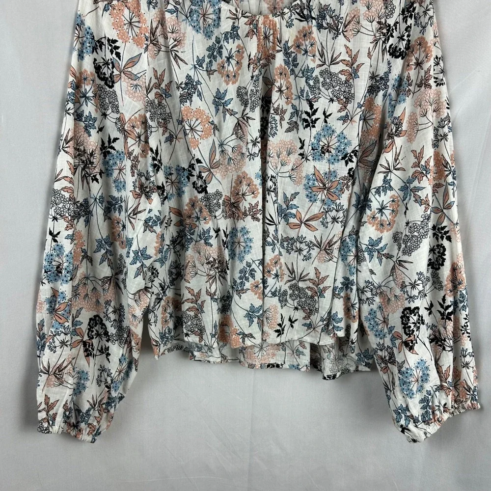 ANA A New‎ Approach Womens Plus Size 0X Floral Print Long Sleeve Blouse Top Boho - Picture 4 of 8
